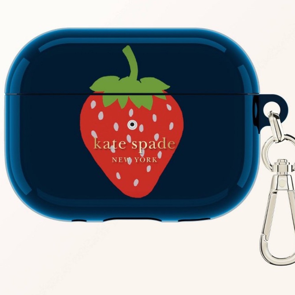 Kate Spade x Target Navy AirPods Case Strawberry Design NWT Pro 1 & 2
